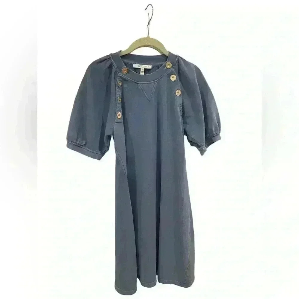 Derek Lam 10 Crosby Karlie Blue Cotton Mini Dress M - Picture 3 of 5